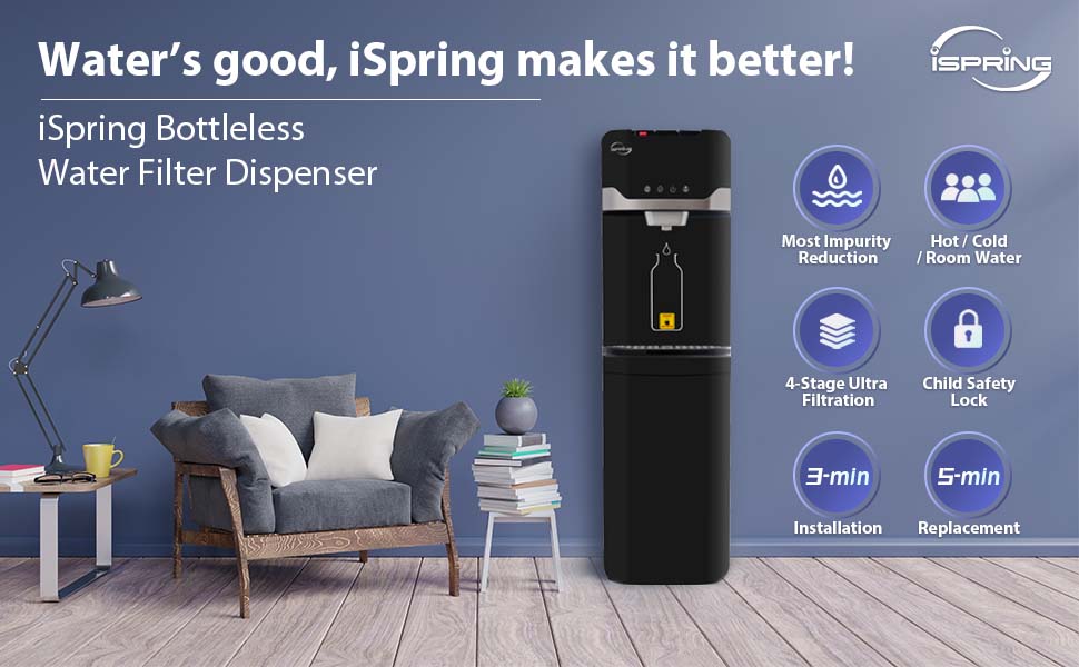 iSpring DS4B Self Cleaning Bottleless Water Dispenser